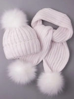 Шапка для девочки зимняя вязаная и шарф