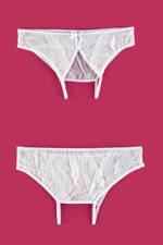 Белые контактные кружевные трусики XL (50-52) (Цвет: белый)