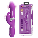 Темно-лиловый вибратор-кролик 22,6см с ротацией бусин и возвратно-поступательными движениями Pretty Love Coale BW-500013-3