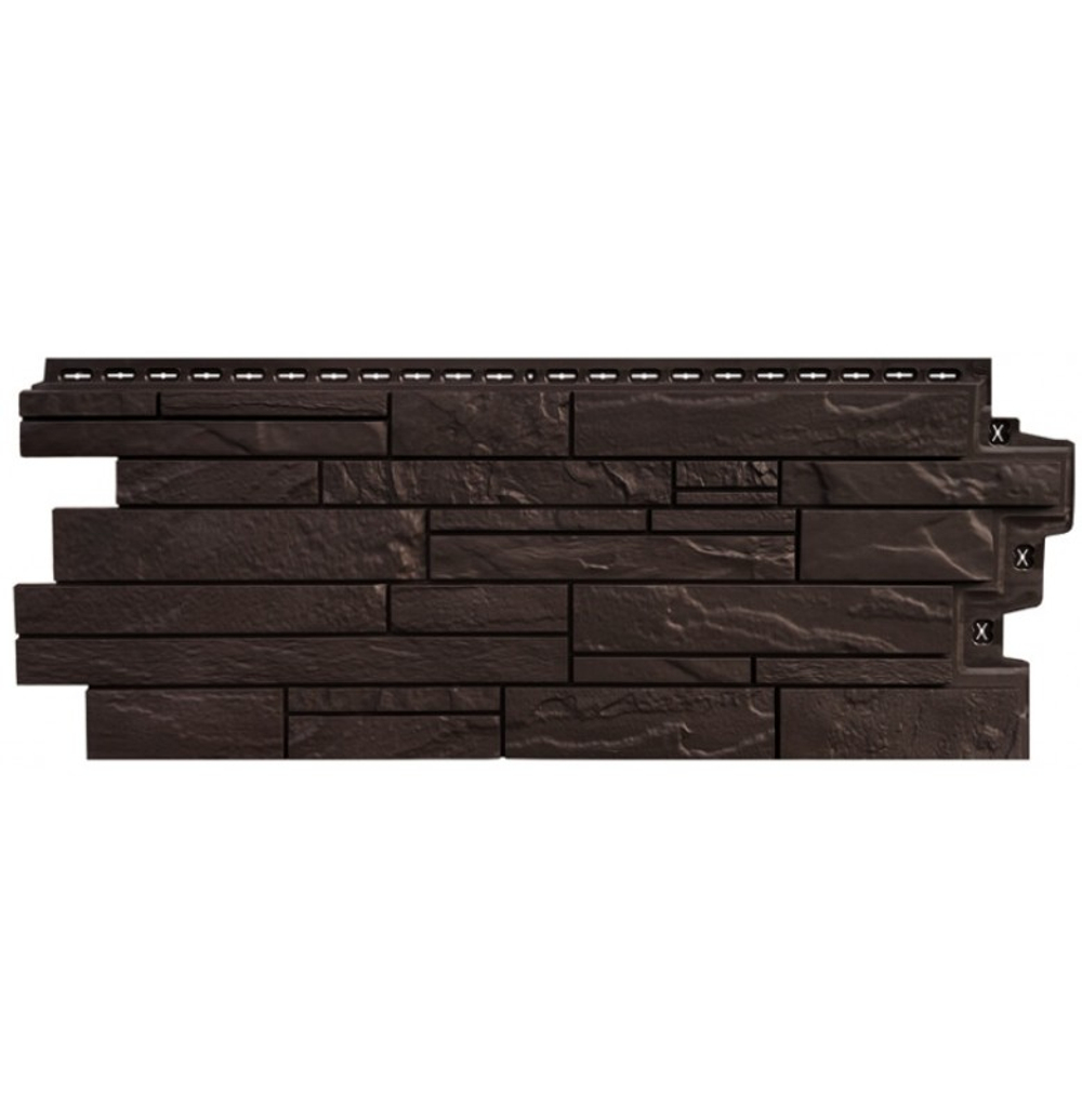 Фасадные панели (Цокольный Сайдинг) Grand Line Скала CLASSIC Шоколадный (Коричневый)