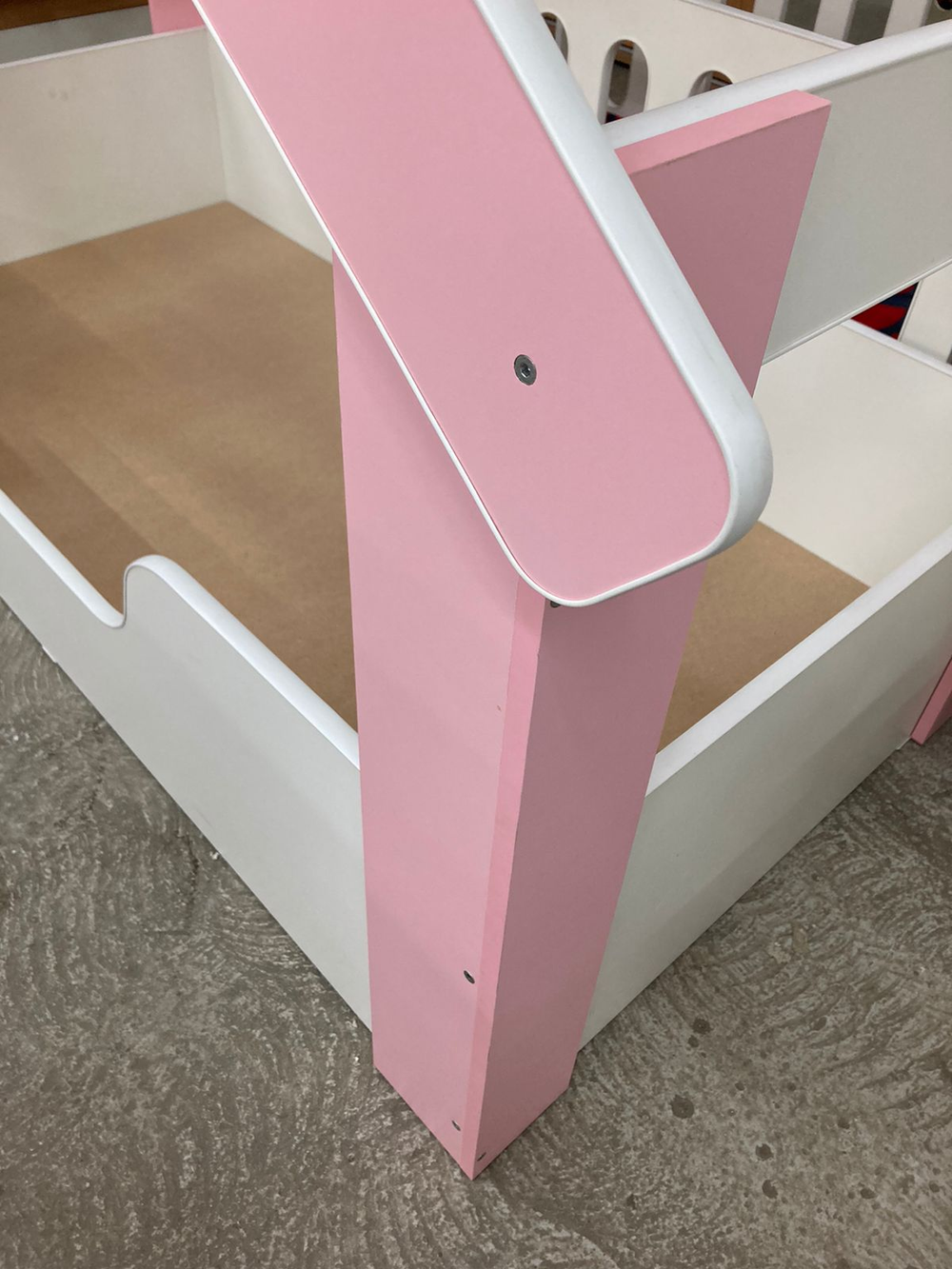 Кровать Теремок Бэби белый/розовый 800*1600