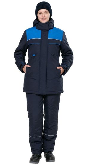 Костюм зимний женский "Лавина NEW" полукомбинезон (синий/василек)