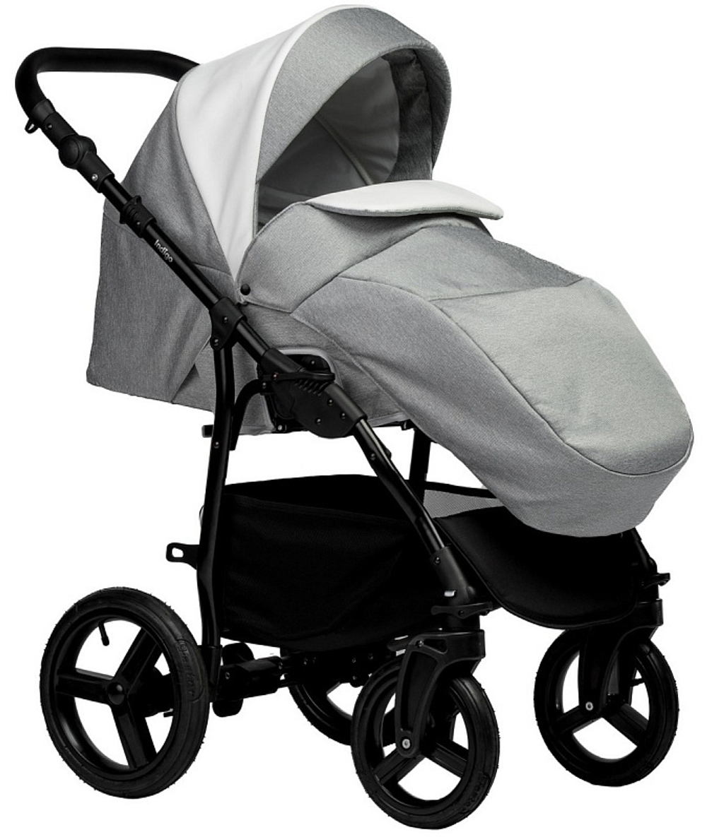 Детская коляска Indigo Impulse Eco 3 в 1 с автокреслом Avionaut Cosmo Ie03 белая кожа/серый