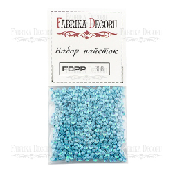 Набор пайеток №308, 4мм, голубой цвет, Fabrika Decoru