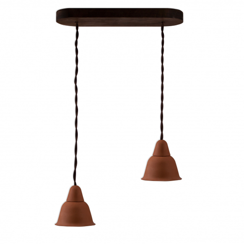 Светильник Кампана, на витом проводе (цвет коричневый), 2 плафона, терракот 72/18, , шт BS1-12-3636/72/18