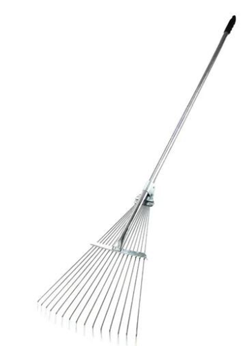 Грабли веерные  раздвижные 15-зуб.  проволоч. с  мет черенком  и мет. фикс. ОЦИНК,