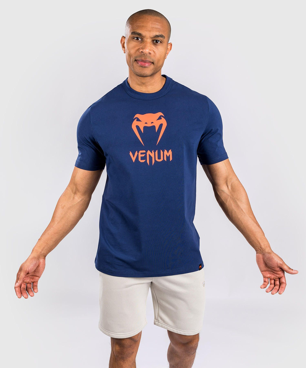 Футболка Venum Classic Navy Blue/Orange