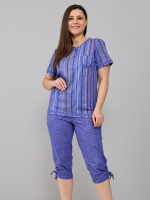 Пижама с бриджами КД-61/рогожкавасилек-цепочка