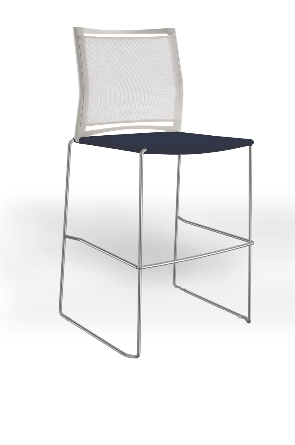 Web стул на полозьях кухонный/барный со спинкой-сеткой