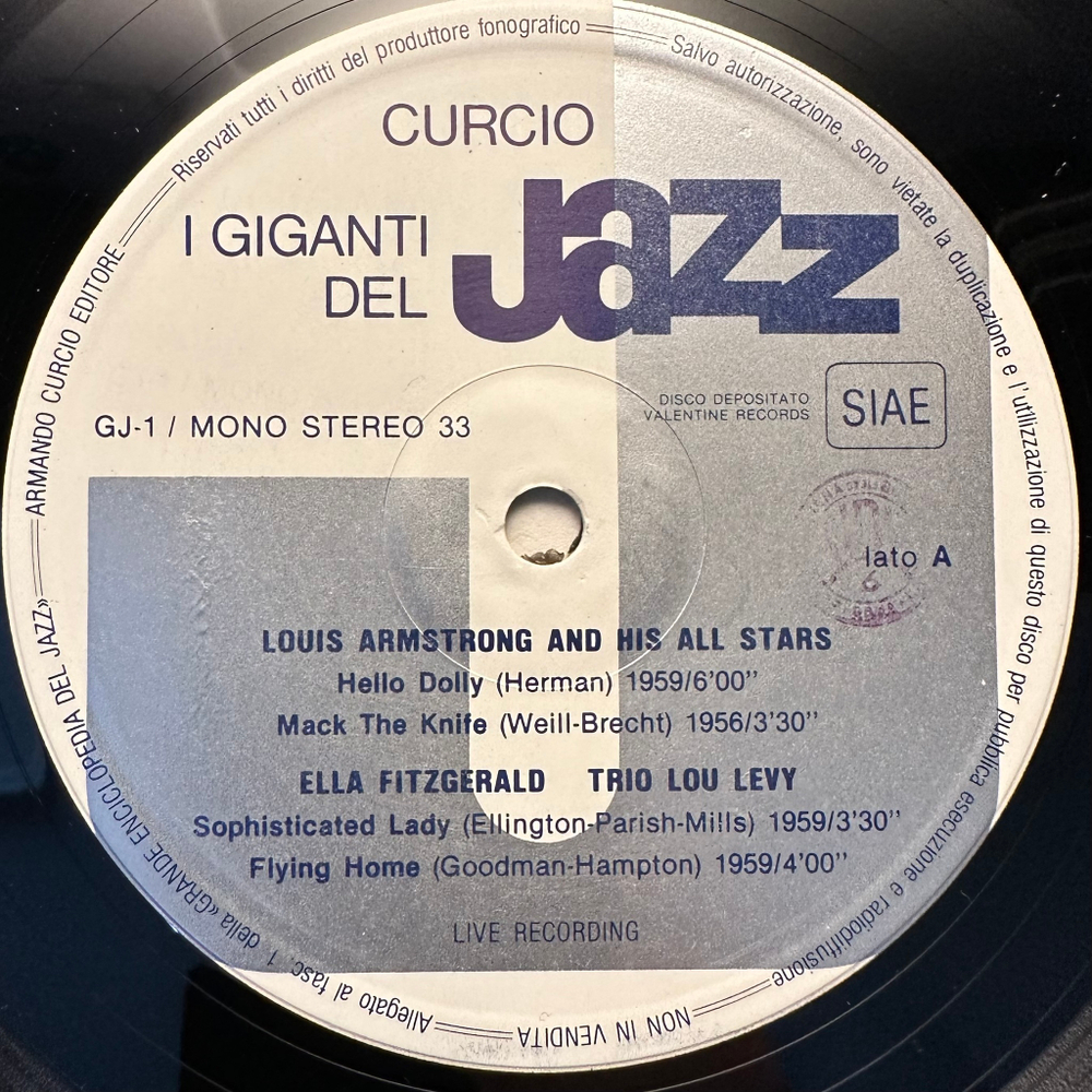 Сборник I Giganti Del Jazz Vol. 1 (Италия 1980г.)
