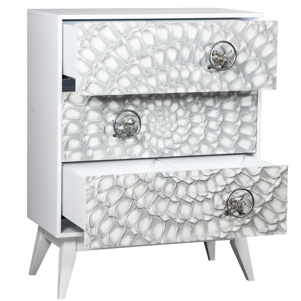 Комод Терра Птички с 3 ящиками Айс