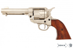 ММГ Макет револьвера Кольт Colt Peacemaker, 45 калибр, никель США 1873 г., Denix