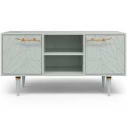 Тумба под ТВ Арт Колор leaves 117см Классик Голд Серый дым