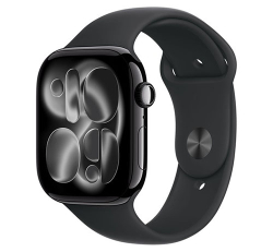 Часы Apple Watch Series 11 42 мм, Space Grey Aluminium (серый космос), ремешок Sport Band, цвет: черный (Black), размер: S/M