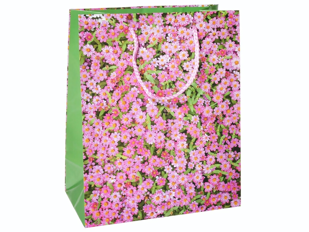 Пакет бумажный 20*25*10см с ручками "Цветы" микс