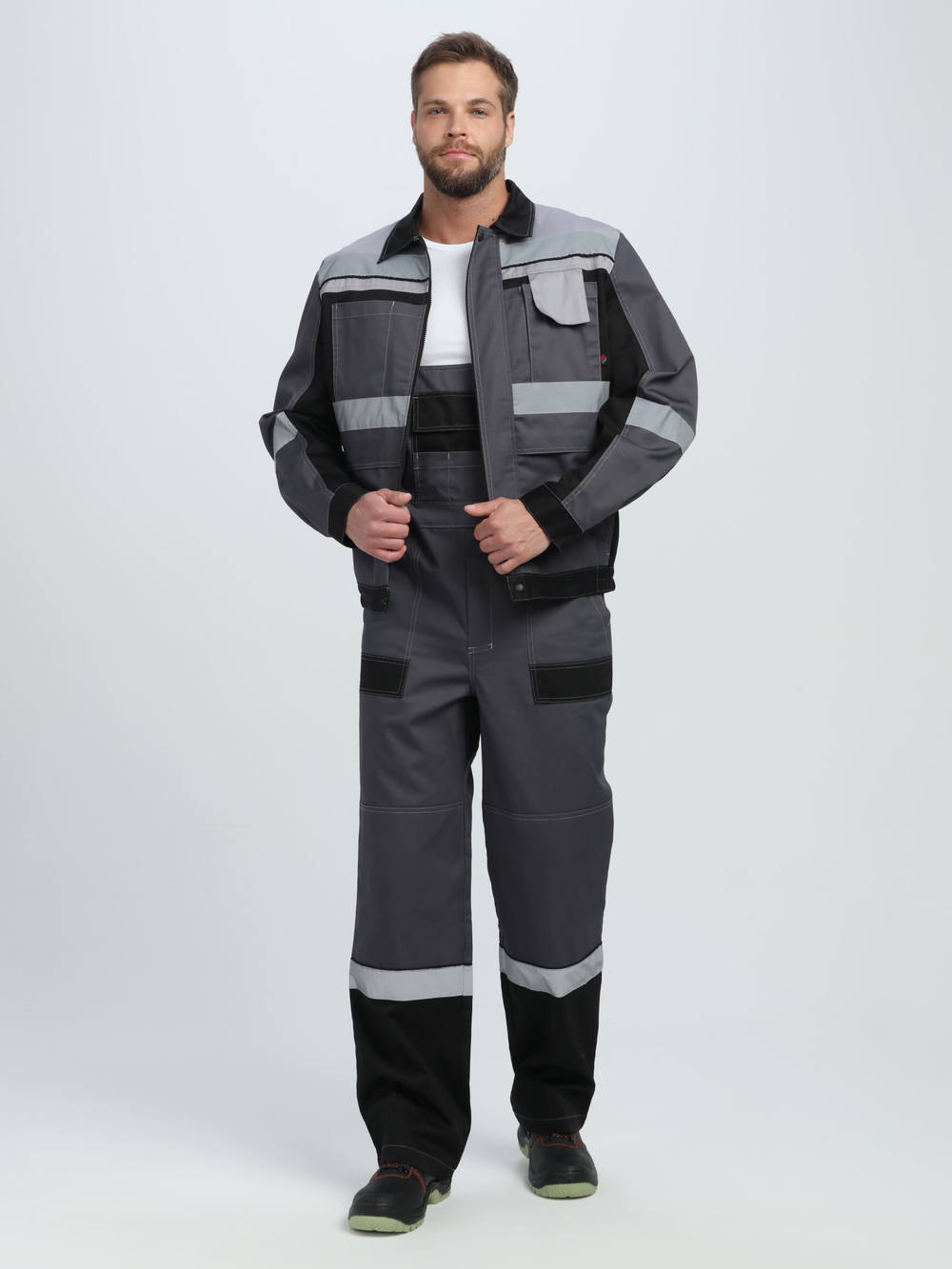 Костюм Вивантек-2 СОП У. (тк.Смесовая,240) п/к, т.серый/черный/св.серый