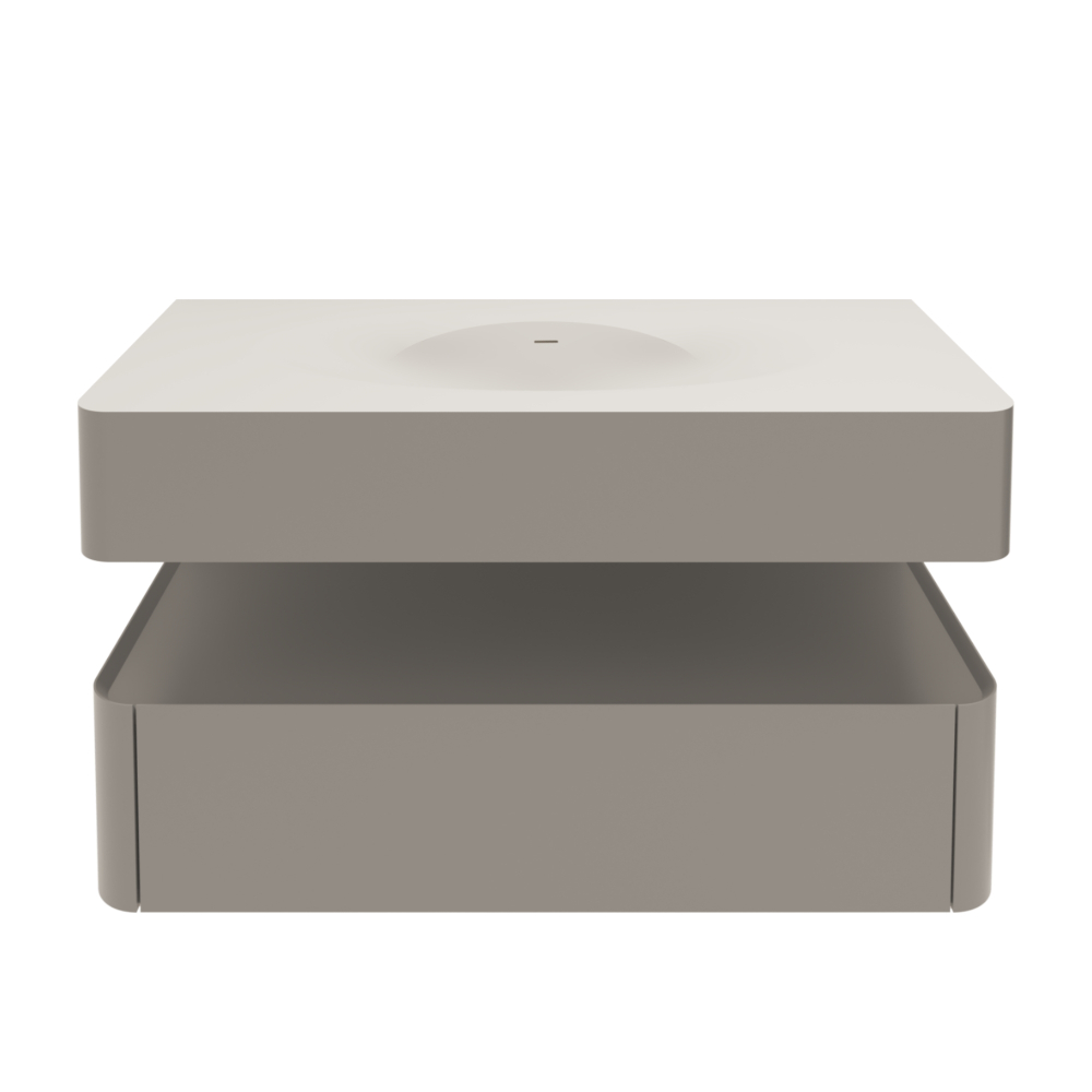 База под раковину Caprise 1000 подвесная, 1 выкатной ящик soft close, светло-серый матовый