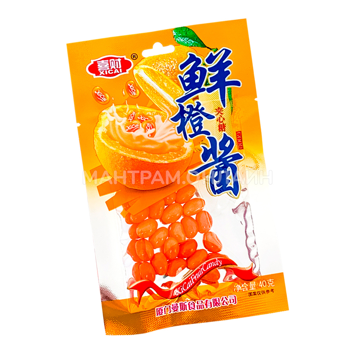 Жевательные конфеты-бобы Xicai со вкусом Апельсина 40 г