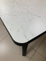 Стол разд пластик Миллер бабочка К-т ног №5 черный Царг.пояс 930 черный Ст-ца мрамор марквина белый