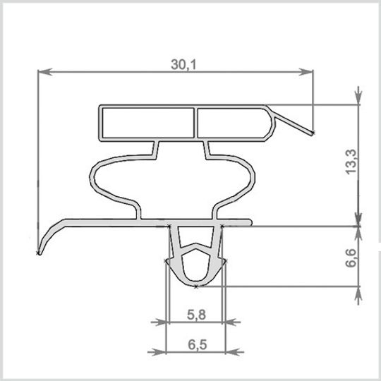 Уплотнитель для холодильника Индезит DS 4180W/SB м.к.655*570 мм(037 АНАЛОГ)