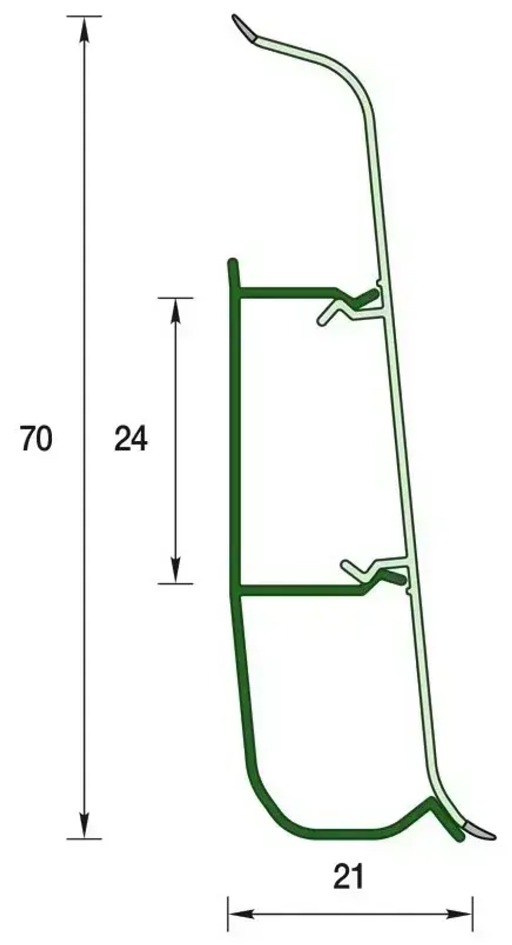 Плинтус напольный ПВХ "Деконика" 228 Дуб классик 2200х70х21 мм