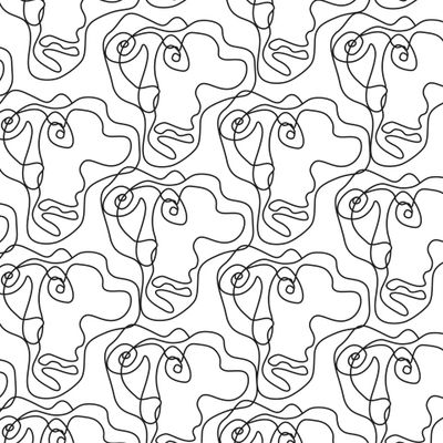 Абстрактный принт Лицо Lineart