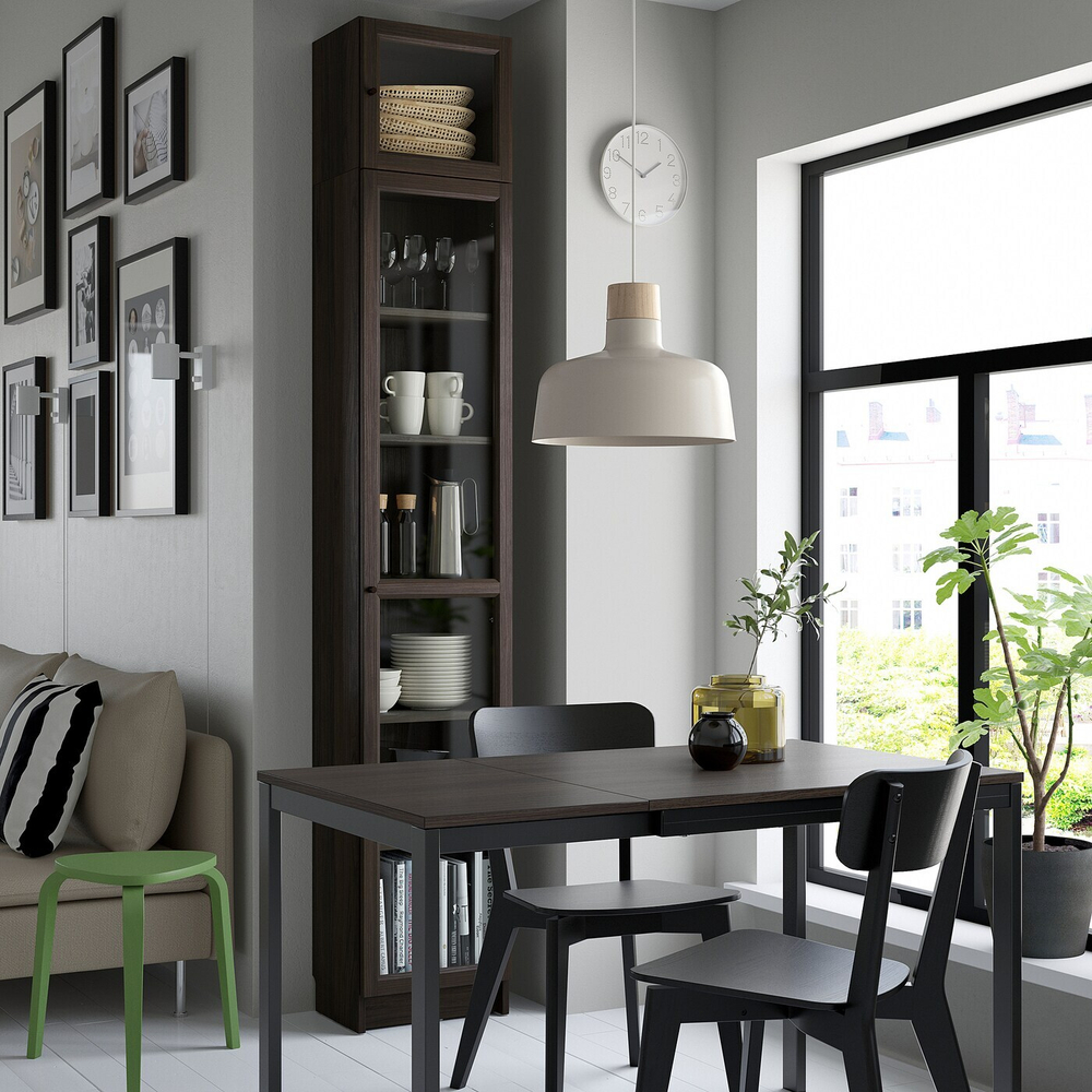 IKEA OXBERG  (ИКЕА ОКСБЕРГ)  -  Стеклянная дверь, темно-коричневая имитация. дуб, 40x35 см