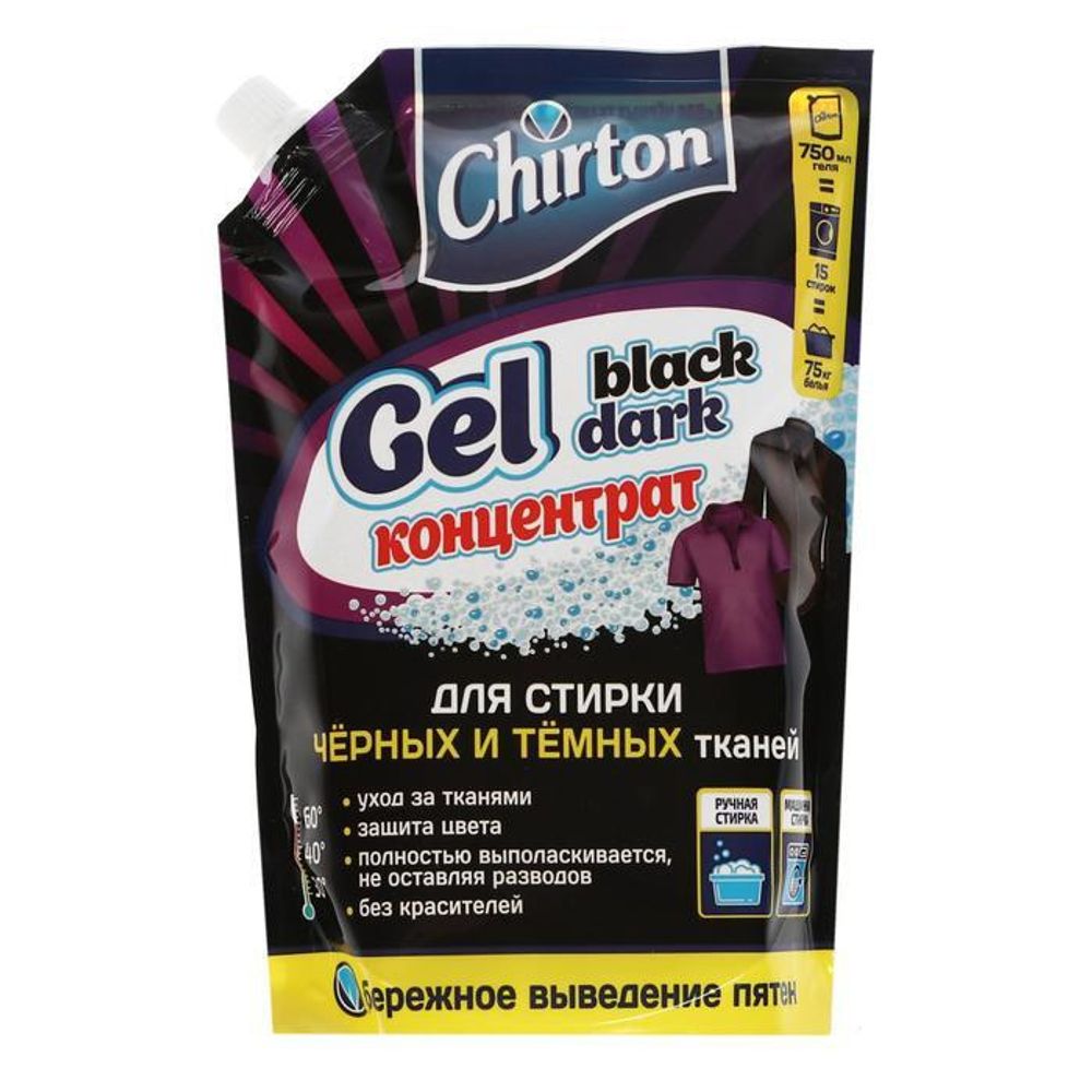 Гель д/стирки Chirton 750мл Для чёрных тканей, м/уп