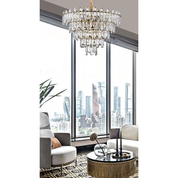 Подвесная хрустальная люстра 16*Е14 3511/17 LM-16 латунь Rosie Divinare