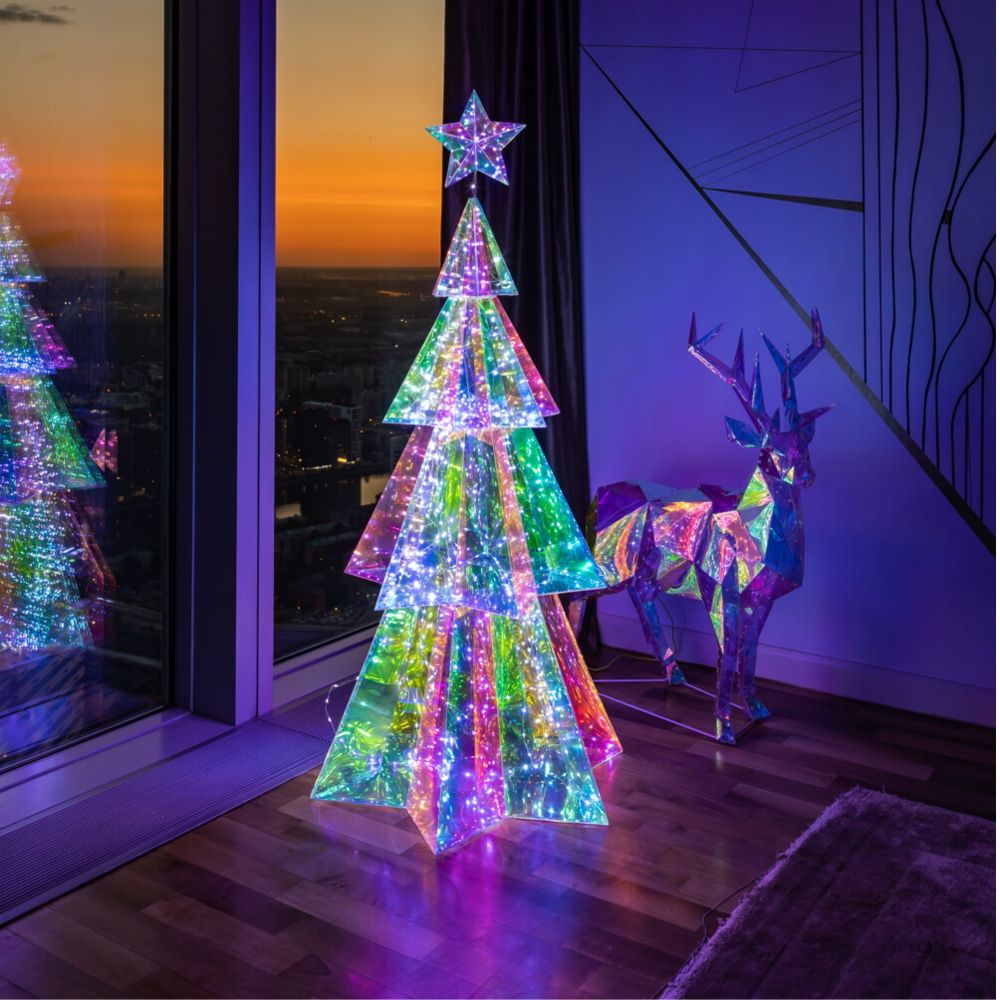 ULD-R502 220V XMAS TREE Светильник декоративный Ёлка. 400 светодиодов. Белый свет. Цвет корпуса радужный. TM Uniel