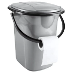 Ведро для туалета 19 л черное-серебро