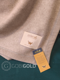 Одеяло тканое из 100% кашемира (ERDENET) 150x200 см. - бежевое (ЛЮКС)