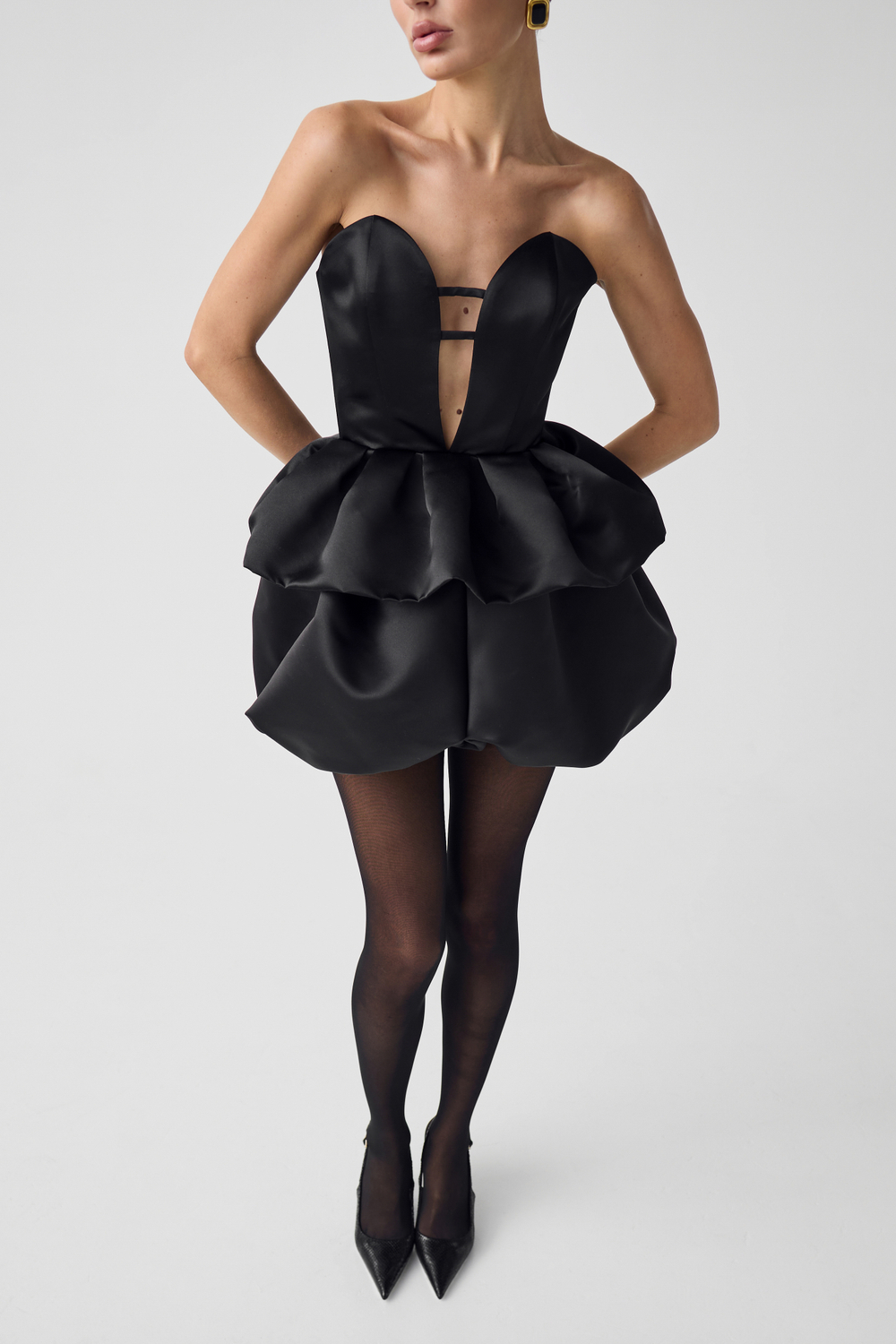 Комплект: топ-корсет и шорты-баллон из тафты (M)