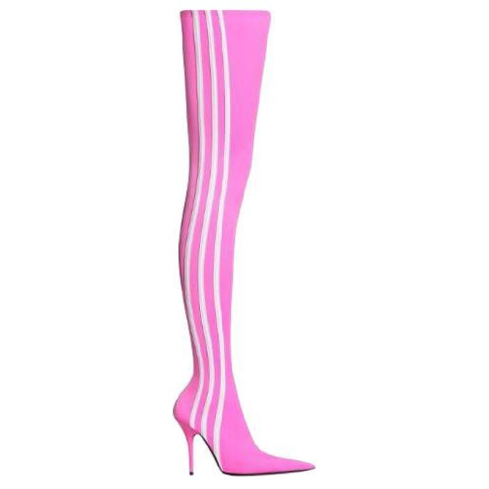 Adidas x Balenciaga Knife Knee High Boots 11cm Women"s Pink White