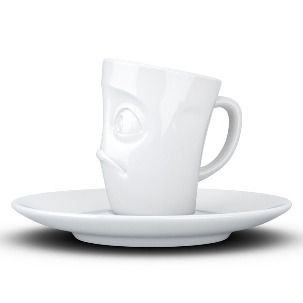 Фарфоровая кофейная пара для эспрессо Baffled T02.13.01, 80 мл, белый