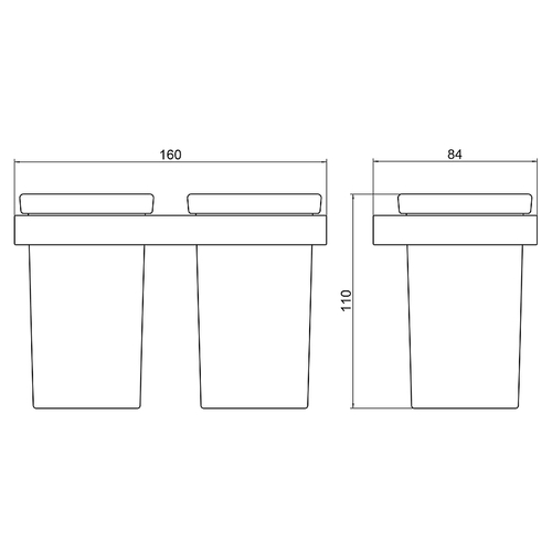 Стакан для зубных щеток Timo Petruma 15234/03 двойной Черный матовый