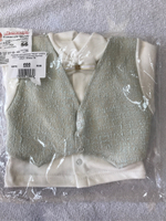 Комплект для мальчика "Жилет" (кофта дл.р., ползунки и шапочка) Артикул: 0302И (Размер: 56)