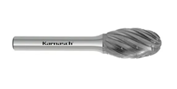 Борфреза твердосплавная Karnasch форма F, 10х20х6х65 мм, насечка HP-3 PRO, без покрытия, арт. 11.4095-030