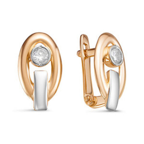 Серьги из золота с фианитами