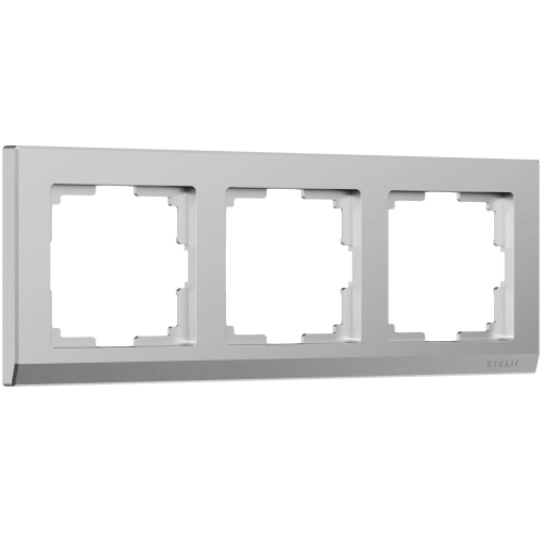 Рамка из поликарбоната на 3 поста Stark серебряный матовый W0031865