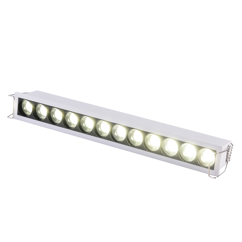 ST762.542.12 Св-к встр. белый LED 1*12W 4000K 1 200Lm Ra 90 24° IP20 L240xW30xH36 170-240V