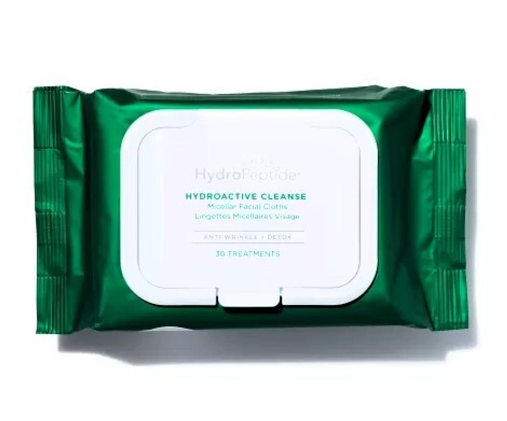 HydroPeptide® CLEANSE MICELLAR TOWELETTES Мицеллярные очищающие салфетки с запатентованной формулой «умной» воды и пептидами для демакияжа и восстановления эпидермального барьера