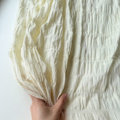 Батист Воздушный с горизонтальными полосками Сливочный