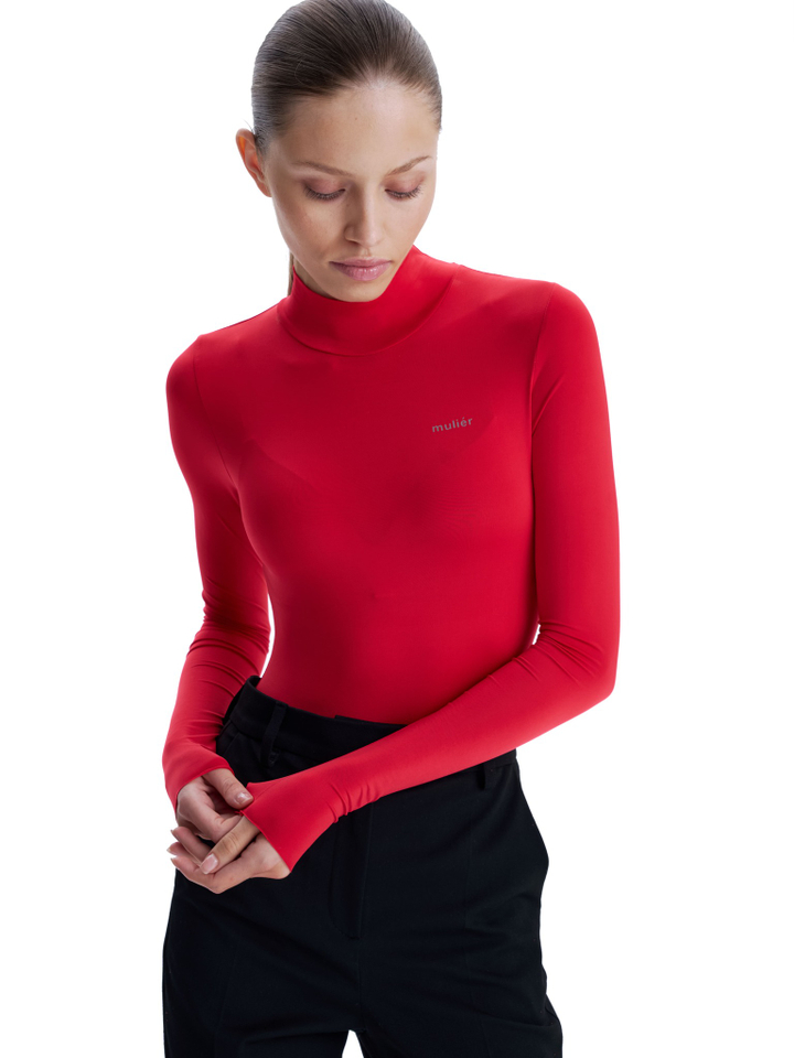 Боди из микрофибры красное