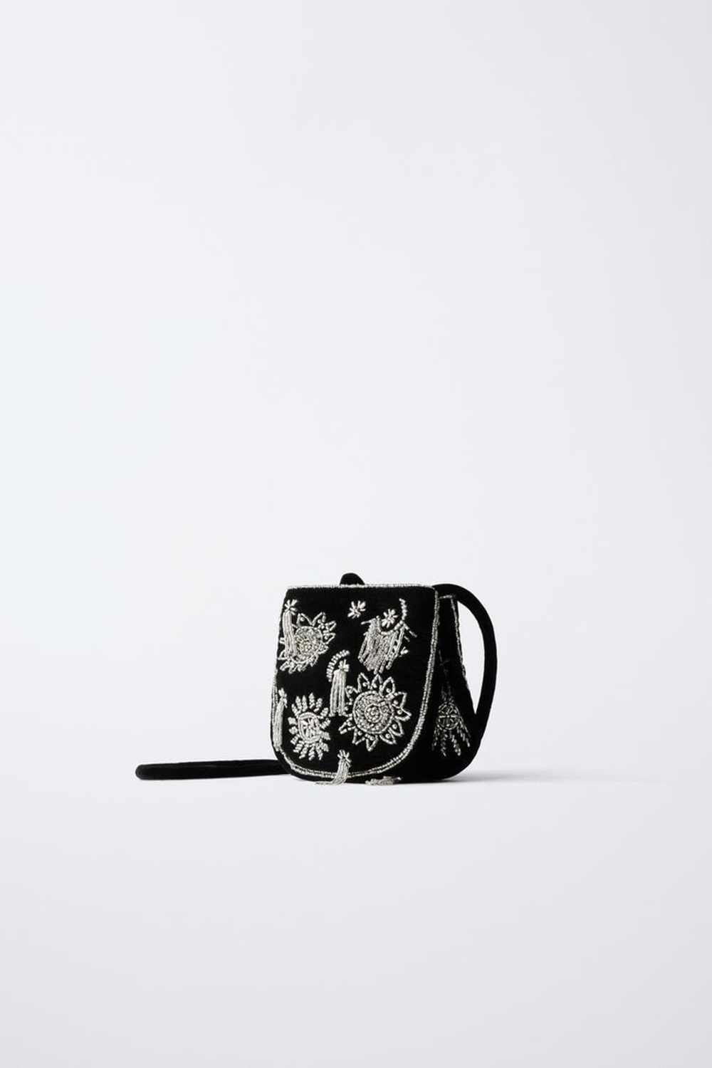 ZARA СУМКА С ДЕКОРАТИВНЫМИ ДЕТАЛЯМИ, ЧЕРНЫЙ