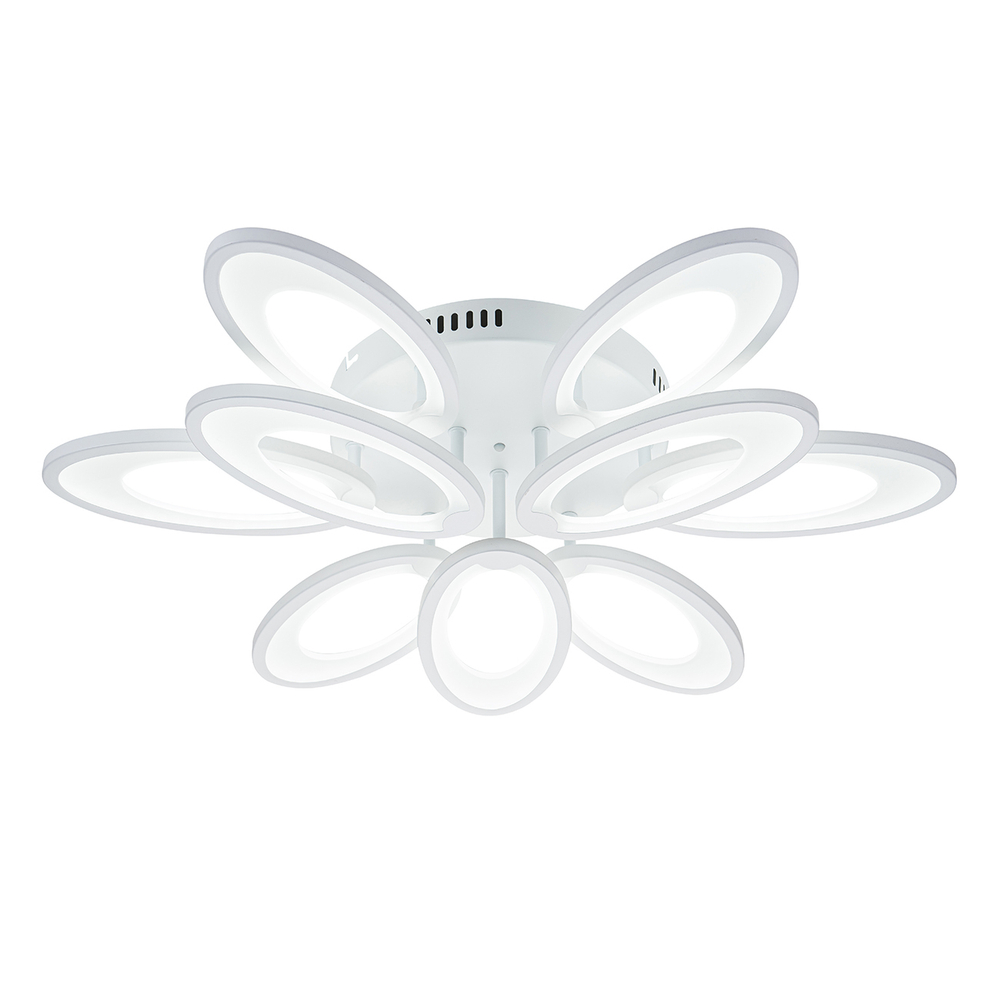 Потолочный светодиодный светильник 115Вт, 8700Лм, 3000-6000К, Ra>80, плавная регулировка мощности, изменение цветовой температуры, ночник,  металл/акрил, белый