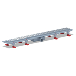 Трап линейный пласт. СУХОЙ 850*62 вып.40мм, стальн. нерж решетка глянец "Бимс" АНИ пласт TLQ1485G