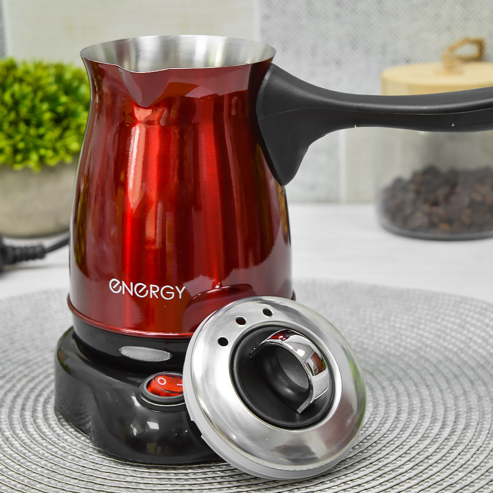 Турка электрическая 0,5л Energy EN-296, цвет красный