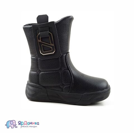 Зимние ботинки B&G черные клетка 8826-1А