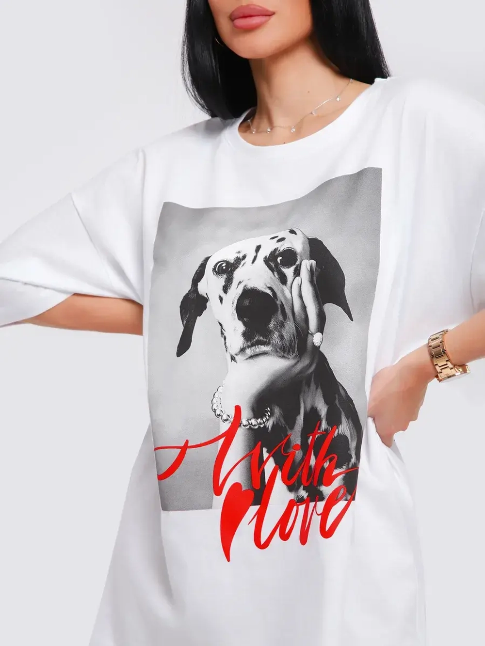 Футболка женская оверсайз принт